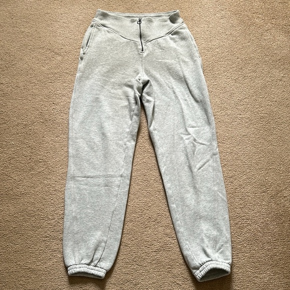 Aerie corset front zip gray sweatpants - Picture 3 of 5